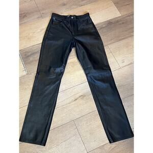 BLK DNM Women's Black Leather Pant Sz 26 Reg $995